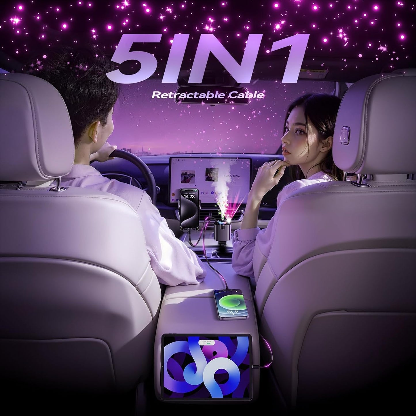 5-in-1 Car Charger with Star light