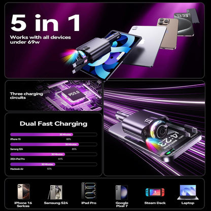 5-in-1 Car Charger with Star light